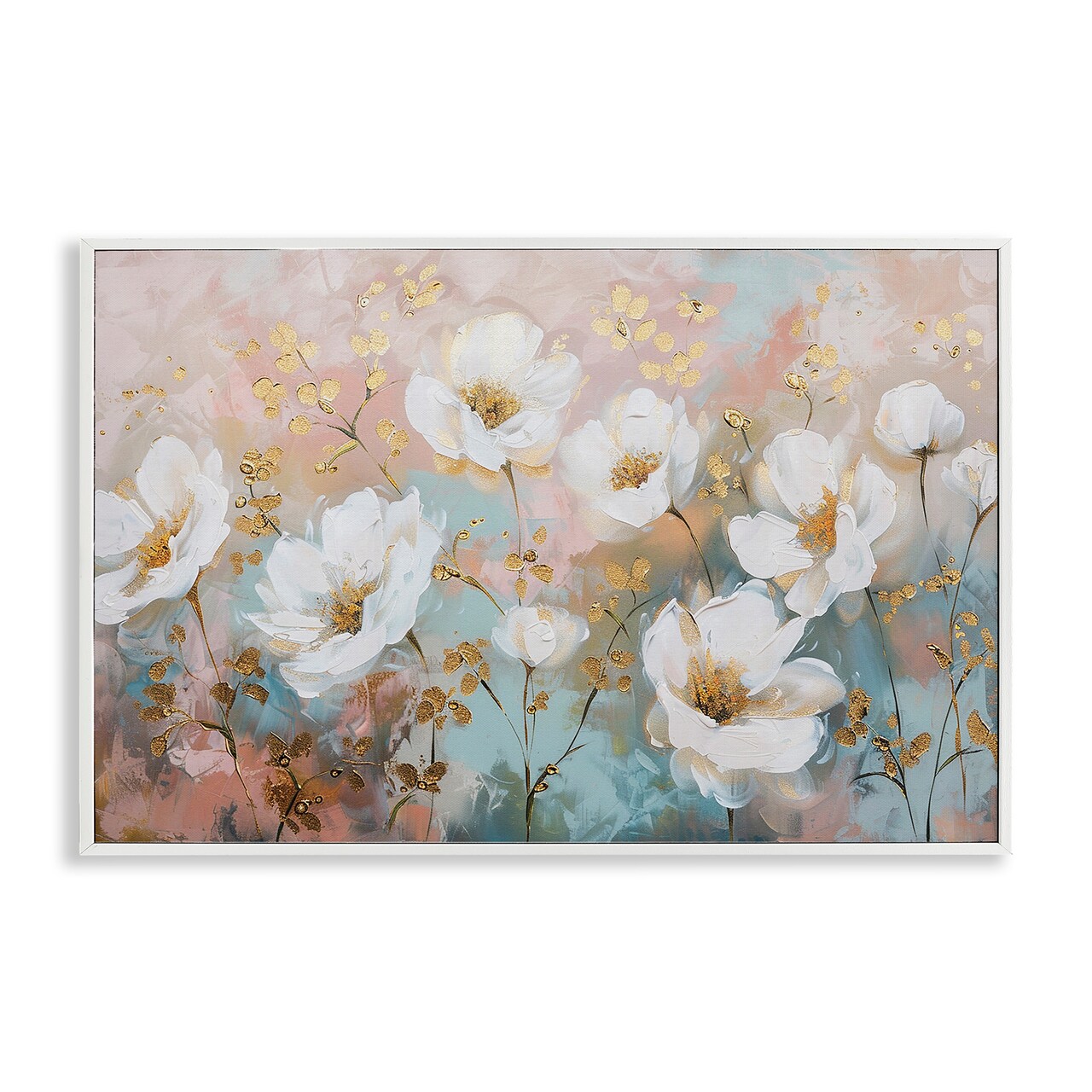 Stupell Industries Gold Flecked Poppies Framed Giclee Wall Art Design by LSR Design Studio